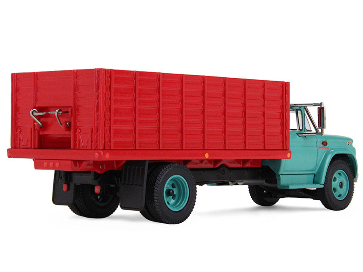 GMC 4000 Grain Truck Turquoise with Red Container 1/64 Diecast Model by DCP/First Gear-2