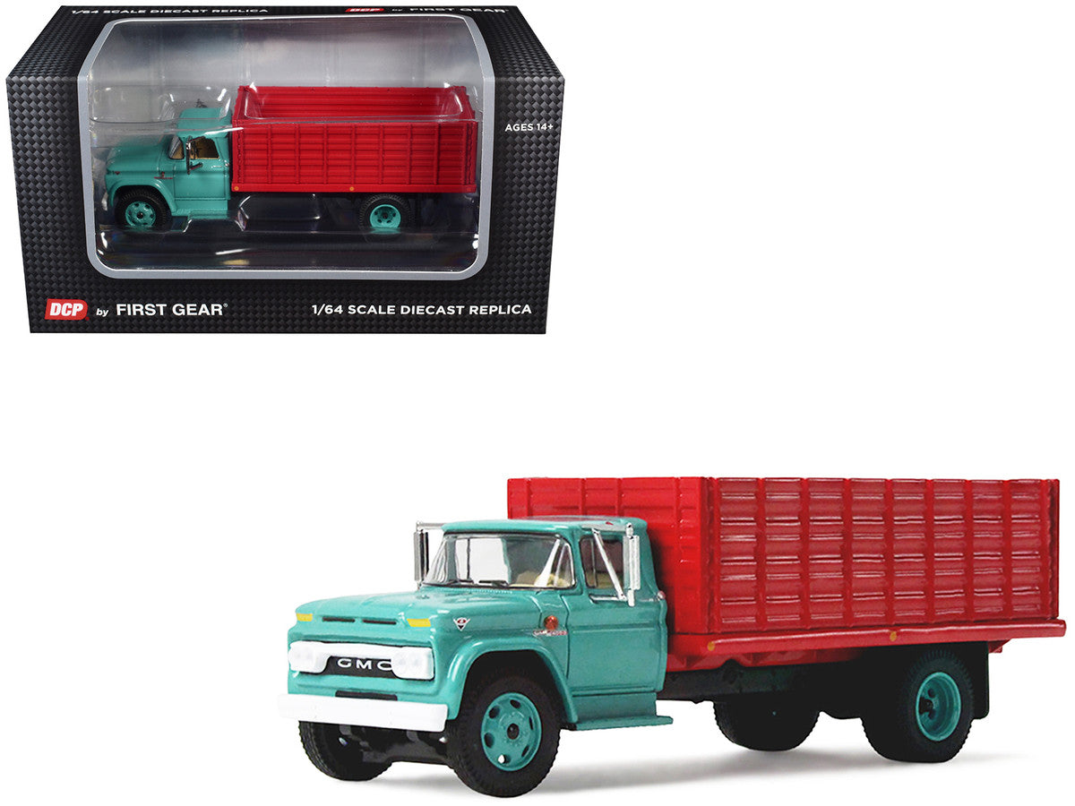 GMC 4000 Grain Truck Turquoise with Red Container 1/64 Diecast Model by DCP/First Gear-3
