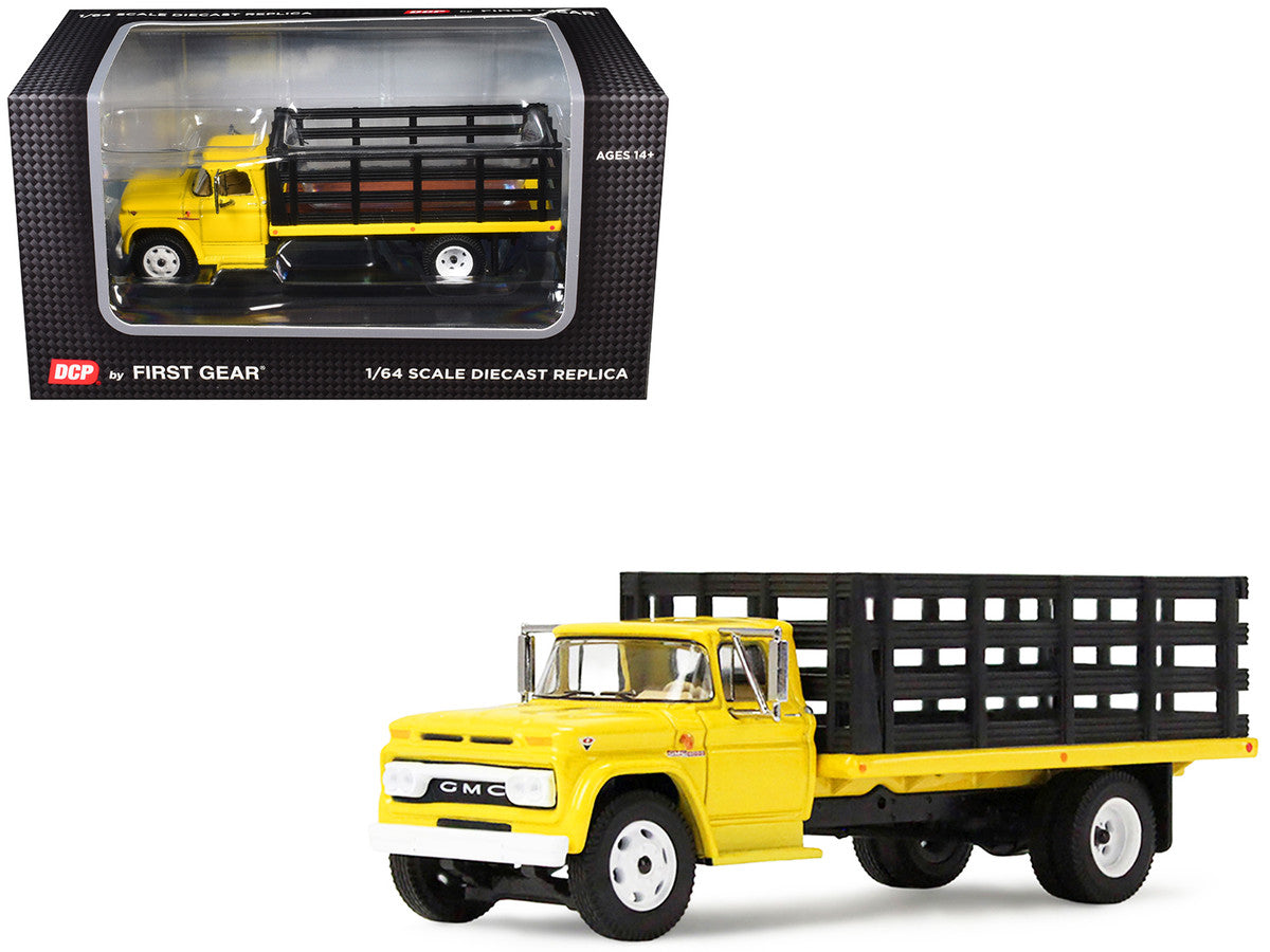 GMC 4000 Stake Truck Bright Yellow 1/64 Diecast Model by DCP/First Gear-3