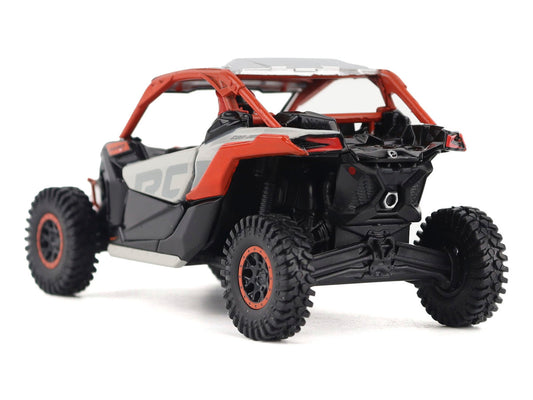 Can-Am Maverick X3 X RS Turbo RR Chalk Gray and Magma Red with Driver Figure 1/32 Diecast Model by BRP Models-0