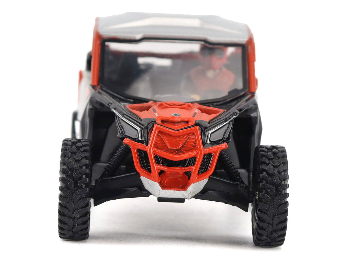 Can-Am Maverick X3 X RS Turbo RR Chalk Gray and Magma Red with Driver Figure 1/32 Diecast Model by BRP Models-3