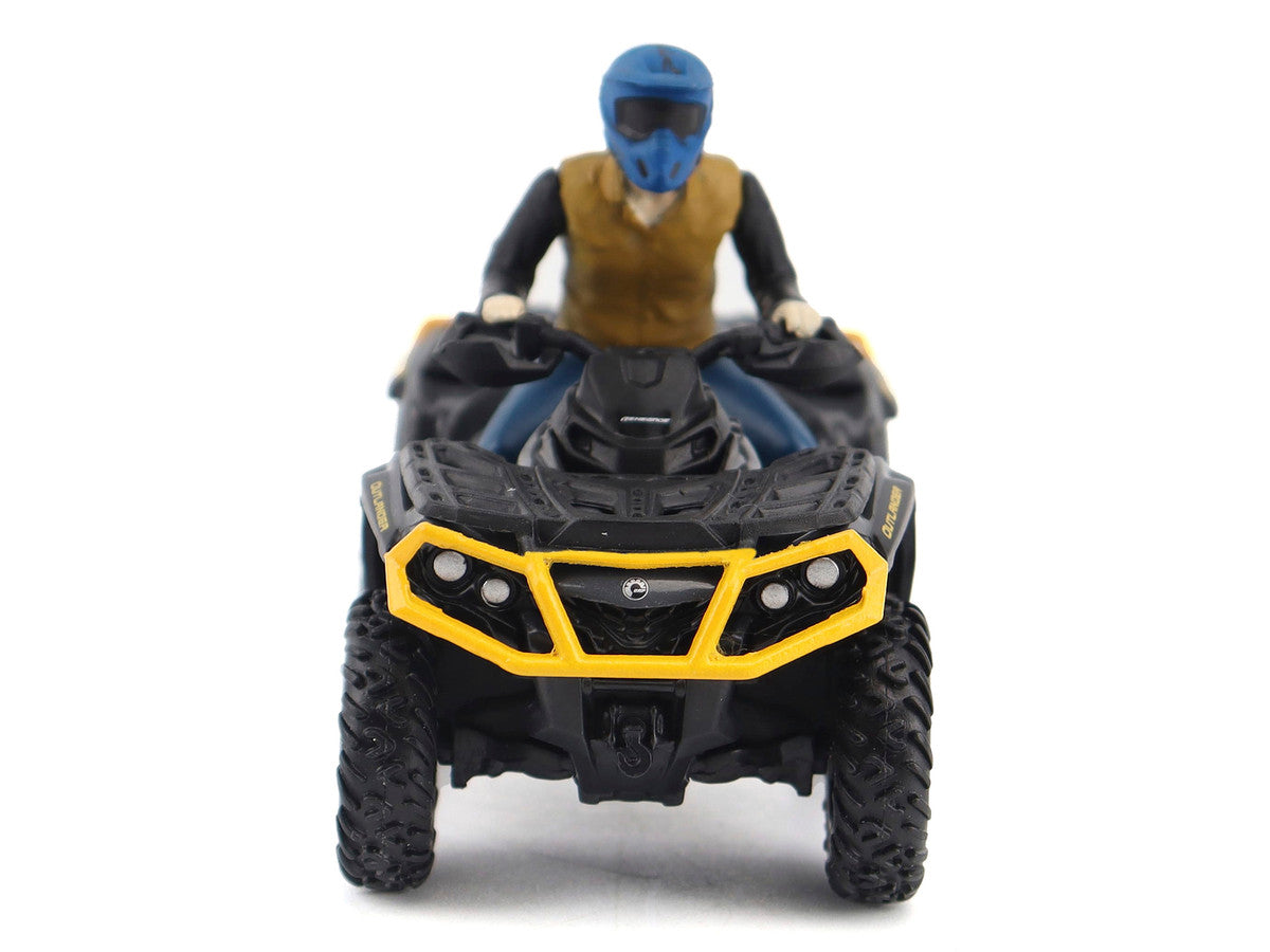 Can-Am Outlander XT-P 1000R ATV Iron Gray and Neo Yellow with Driver Figure 1/32 Diecast Model by BRP Models-3
