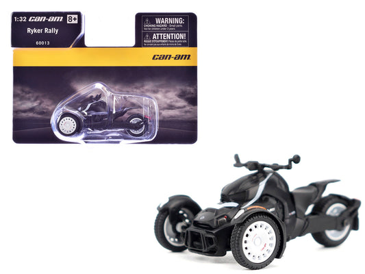 Can-Am Ryker Rally 3-Wheel Motorcycle Ghost Black 1/32 Diecast Model by BRP Models-0