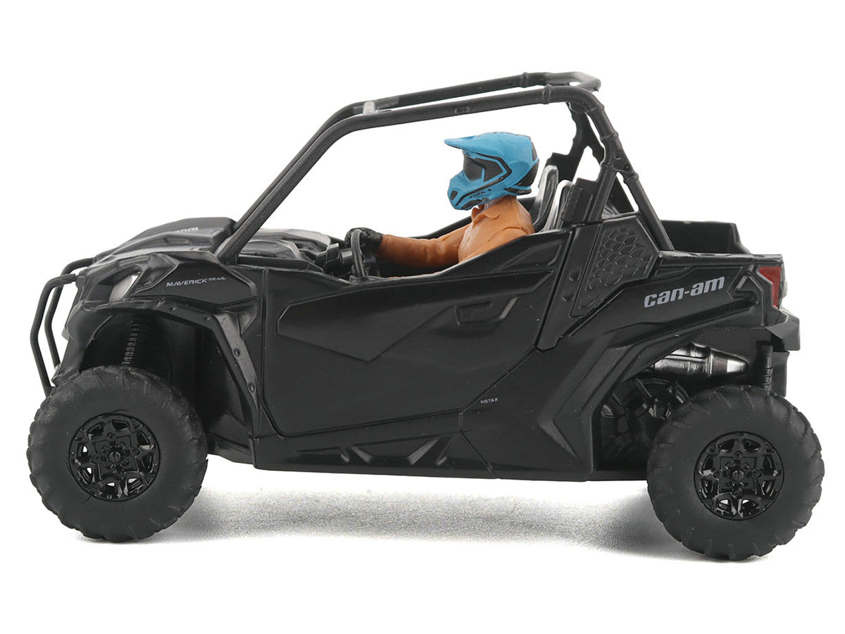 Can-Am Maverick Trail DPS 1000 Matt Black with Driver Figure 1/32 Diecast Model by BRP Models-3