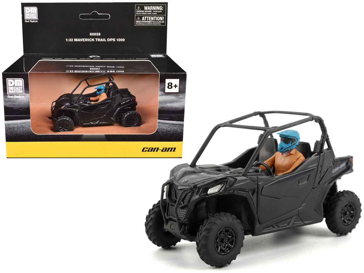 Can-Am Maverick Trail DPS 1000 Matt Black with Driver Figure 1/32 Diecast Model by BRP Models-4