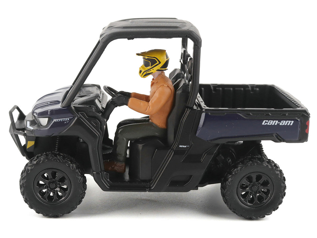 Can-Am Defender XT HD9 Navy Blue and Black with Driver Figure 1/32 Diecast Model by BRP Models-1
