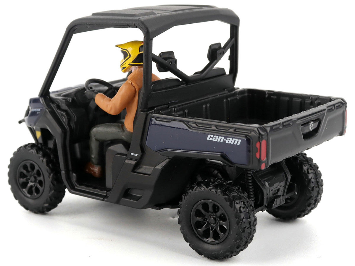 Can-Am Defender XT HD9 Navy Blue and Black with Driver Figure 1/32 Diecast Model by BRP Models-2