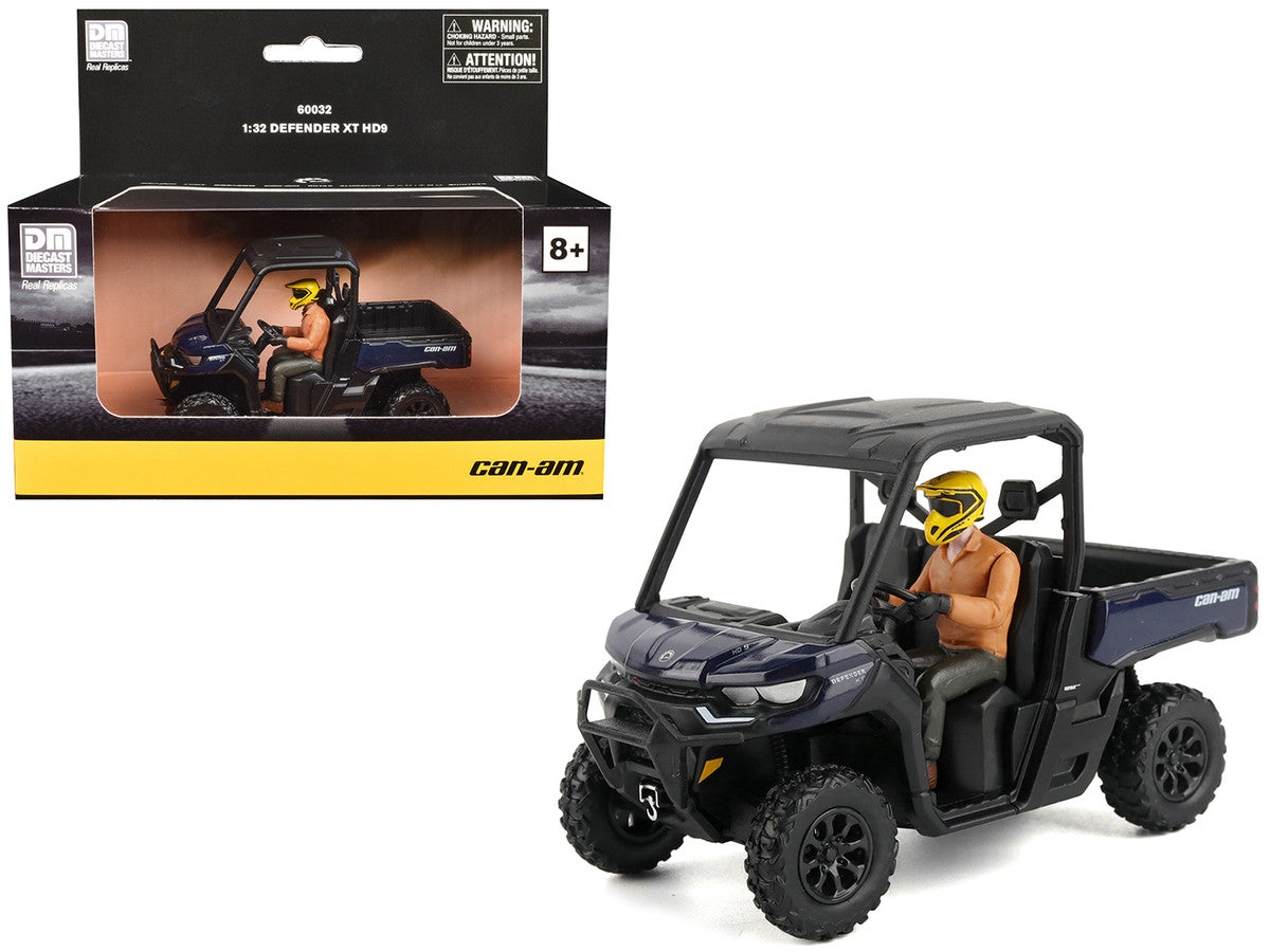 Can-Am Defender XT HD9 Navy Blue and Black with Driver Figure 1/32 Diecast Model by BRP Models-4