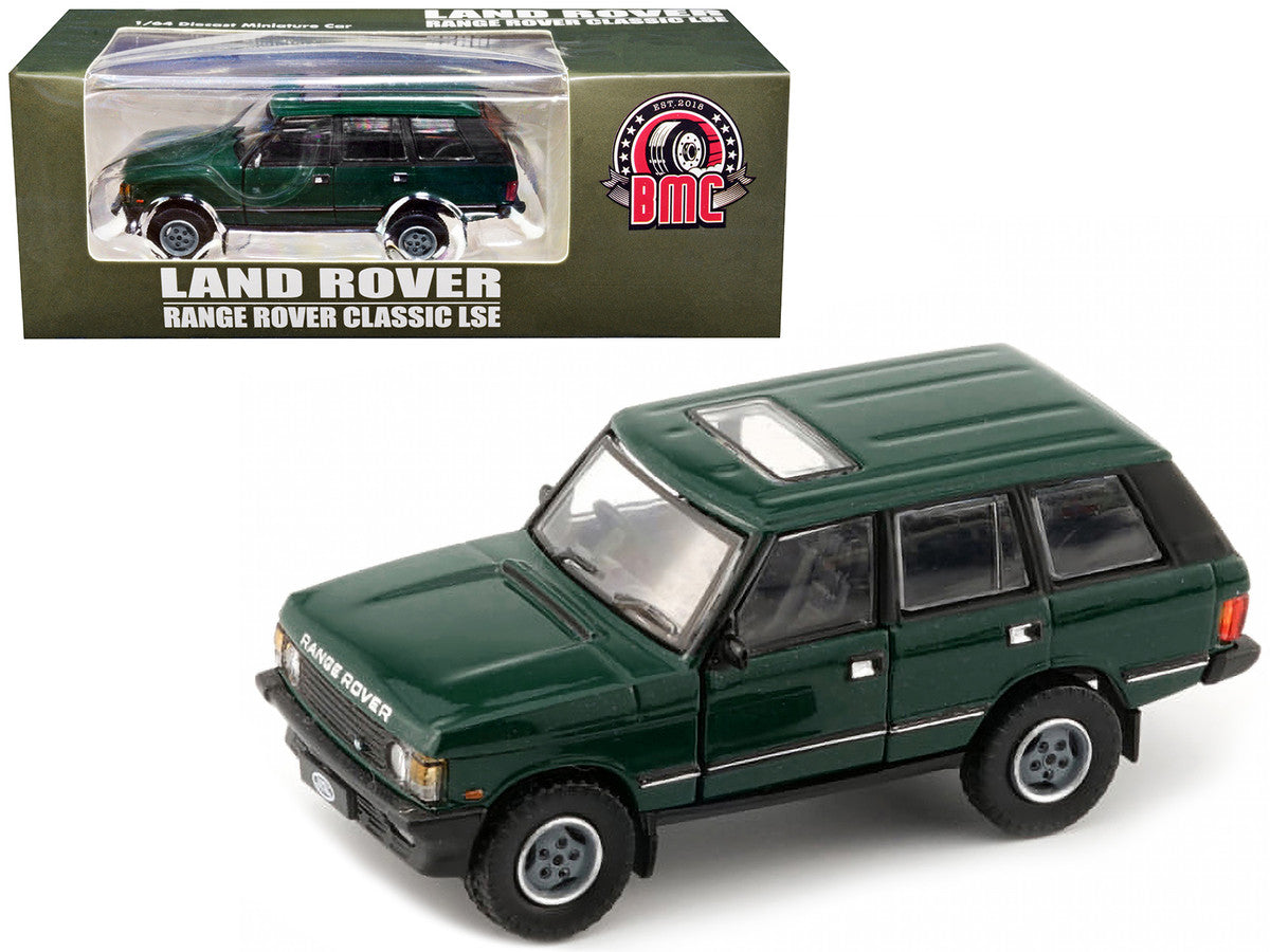 Land Rover Range Rover Classic LSE RHD (Right Hand Drive) Green with Sunroof with Extra Wheels 1/64 Diecast Model Car by BM Creations-0