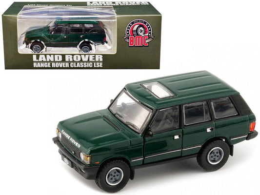Land Rover Range Rover Classic LSE RHD (Right Hand Drive) Green with Sunroof with Extra Wheels 1/64 Diecast Model Car by BM Creations-0