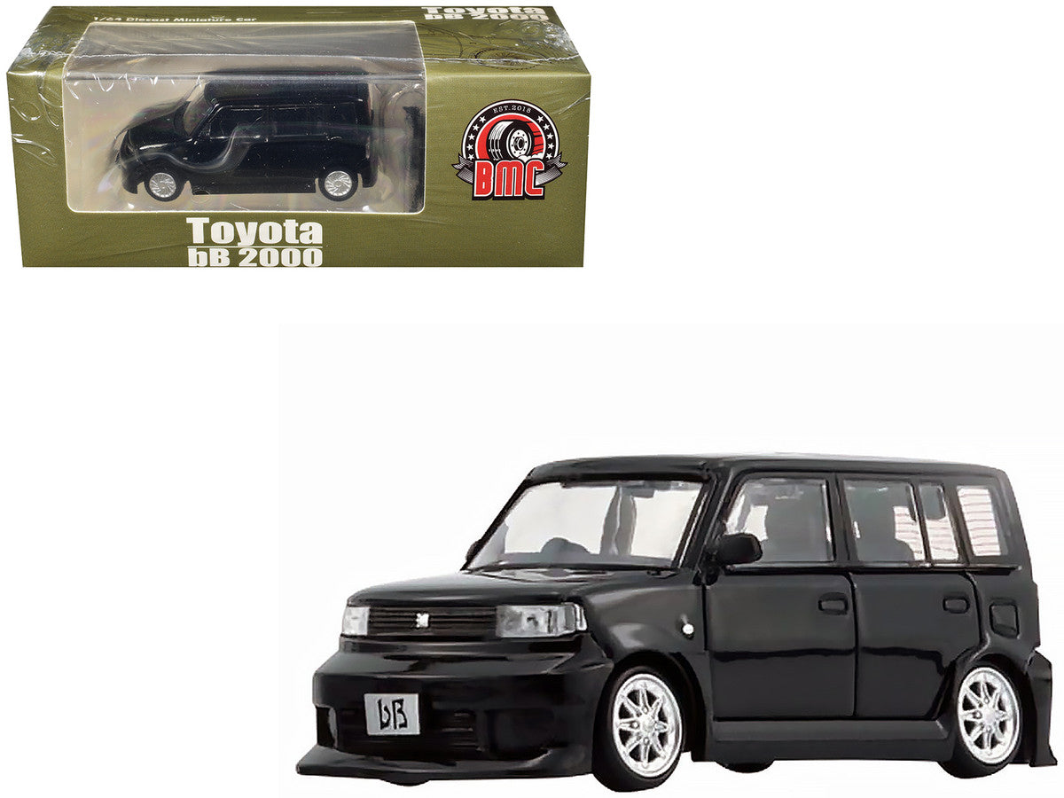Toyota bB 2000 Van Black with Extra Accessories 1/64 Diecast Model Car by BM Creations-0