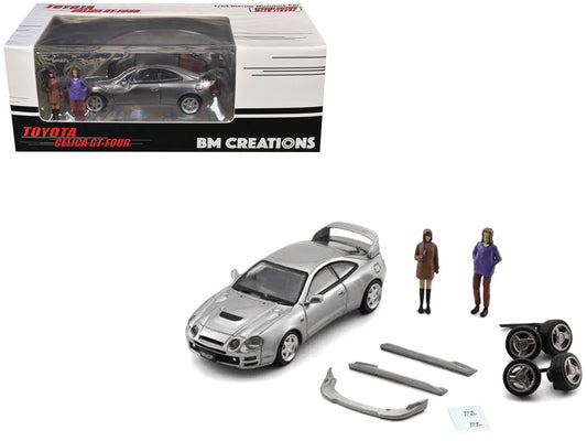 Toyota Celica GT-Four RHD (Right Hand Drive) ID Silver Metallic with 2 Figures and Accessories 1/64 Diecast Model Car by BM Creations-0