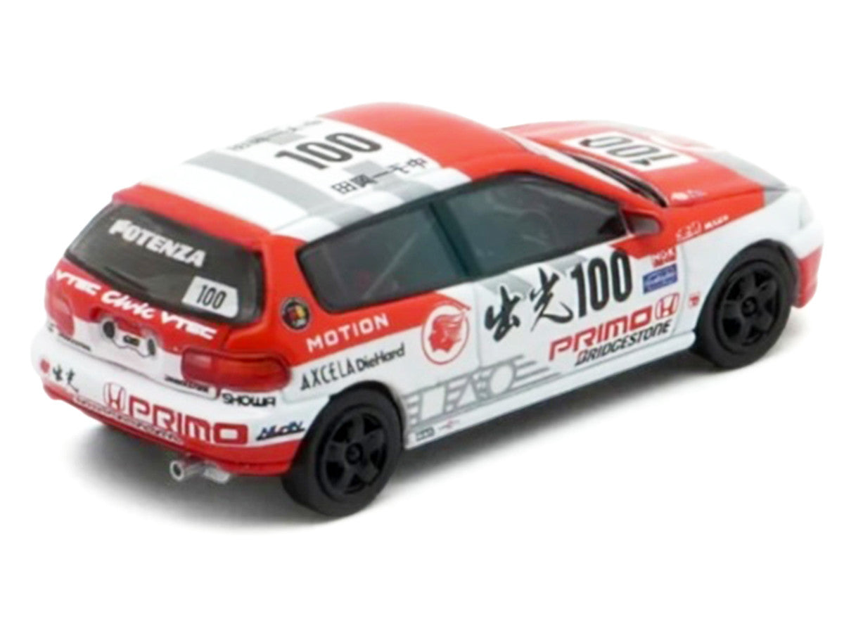 Honda Civic EG6 RHD (Right Hand Drive) #100 Osamu Nakako - Hideki Okada "Mugen Honda" "Japanese Touring Car Championship" (1993) 1/64 Diecast Model Car by BM Creations-2