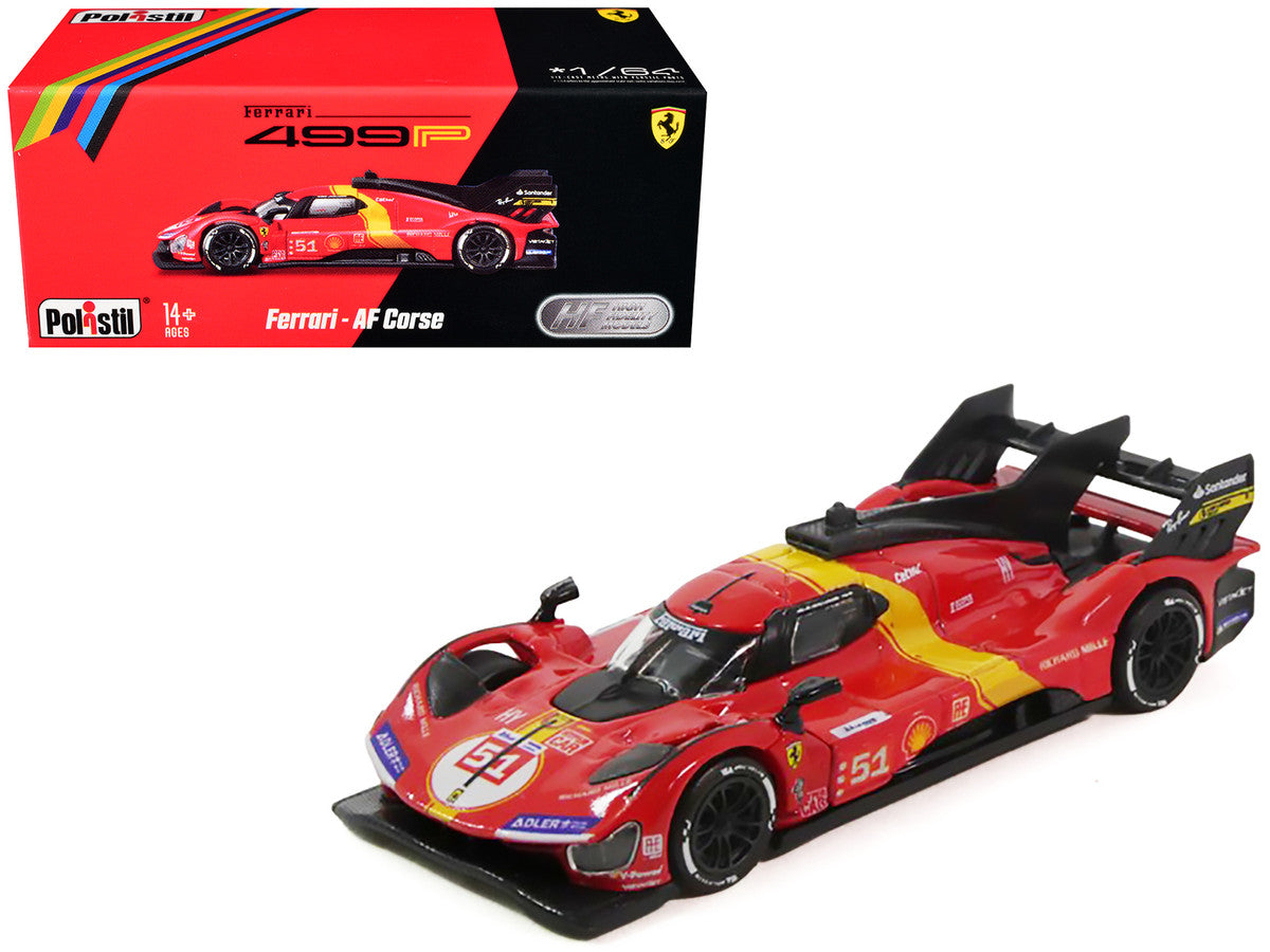 Ferrari 499P #51 James Calado - Antonio Giovinazzi - Alessandro Pier Guidi "Ferrari AF Corse" Winner "24 Hours of Le Mans" (2023) 1/64 Diecast Model Car by Polistil-0
