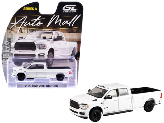 2023 Ram 2500 Bighorn Pickup Truck White "Auto Mall" Series 8 1/64 Diecast Model Car by Greenlight-0