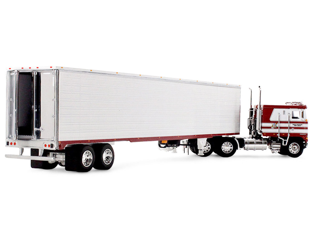Kenworth K100 COE Flat Top and 53' Utility Trailer with Reefer "Red's Favorites - Jim Skrinar" Red with White Stripes 1/64 Diecast Model by DCP/First Gear-1