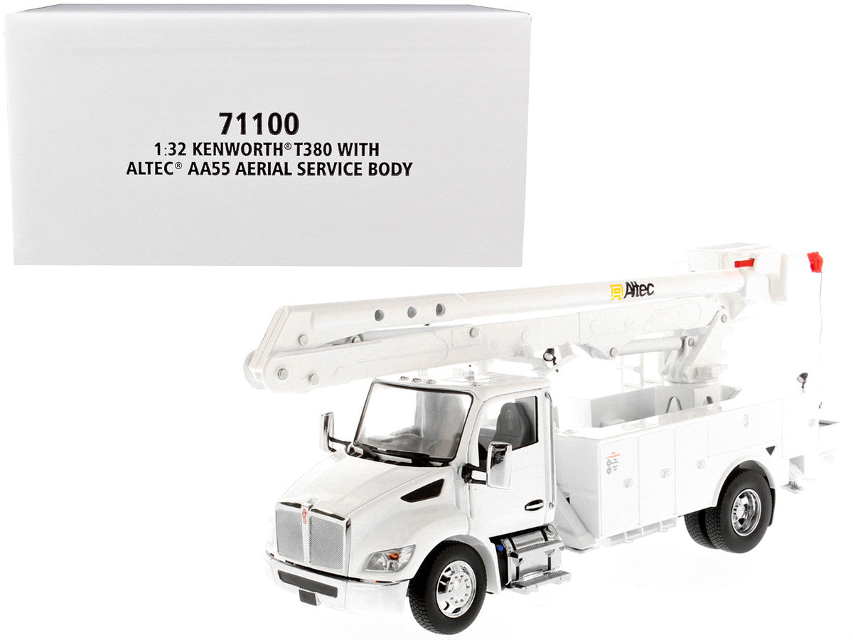 Kenworth T380 with Altec AA55 Aerial Service Truck White "Transport Series" 1/32 Diecast Model by Diecast Masters-0