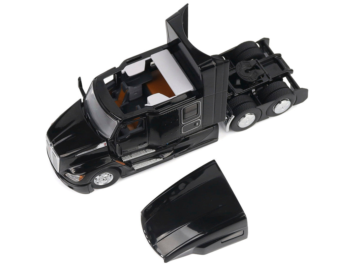 Kenworth T680 76" High Roof Sleeper Cab Truck Tractor Black "Transport Series" 1/50 Diecast Model by Diecast Masters-1