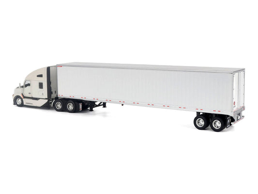 Kenworth T680 Next-Gen 76" High-Roof Sleeper Tandem Tractor White with Great Dane Champion 53ft Dry Cargo Trailer "Transport Series" 1/50 Diecast Model by Diecast Masters-0