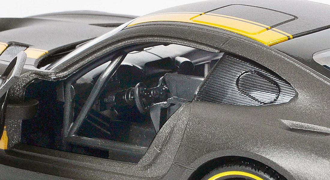 Mercedes AMG GT3 #1 Matt Gray with Yellow Stripes "GT Racing" 1/24 Diecast Model Car by Motormax-0