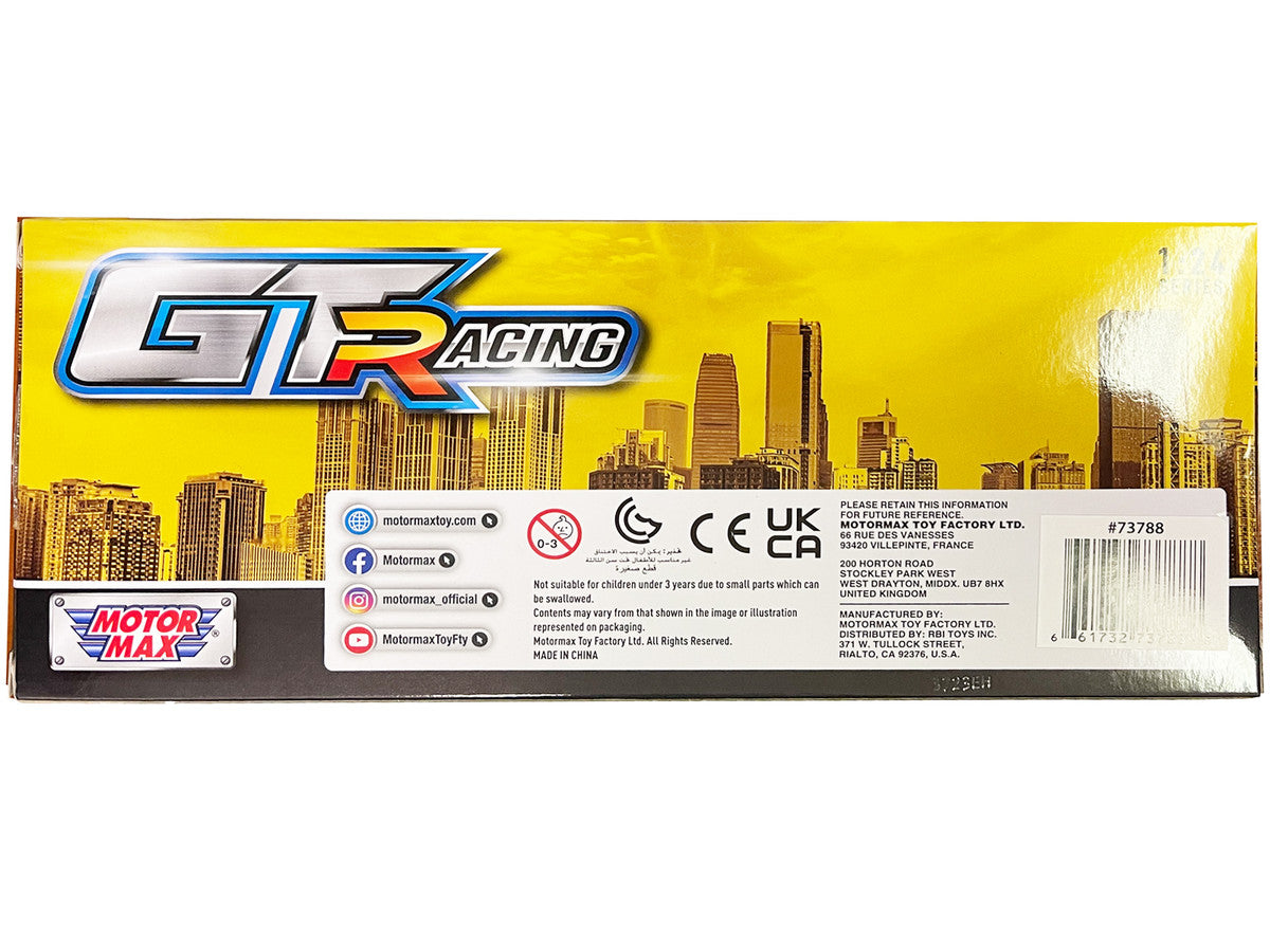 Audi R8 LMS GT3 Silver Metallic with Graphics "GT Racing" Series 1/24 Diecast Model Car by Motormax-1