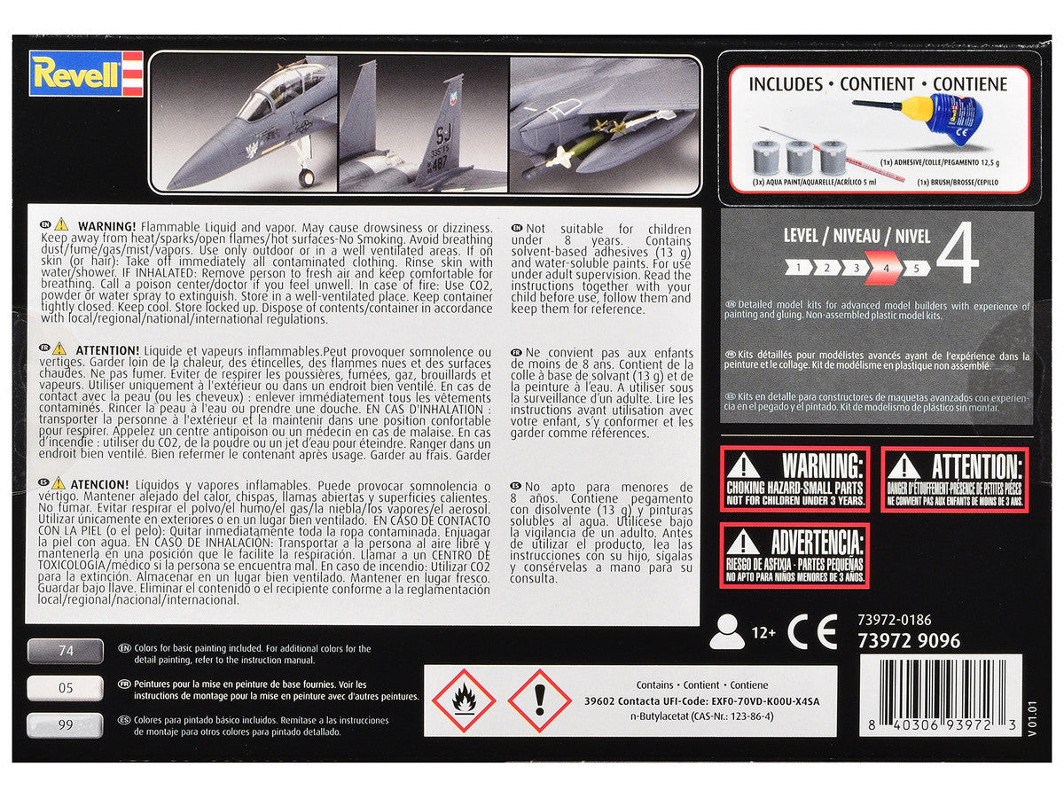 Level 4 Model Kit F-15E Strike Eagle Aircraft All-Included Kit 1/72 Scale Model by Revell-4