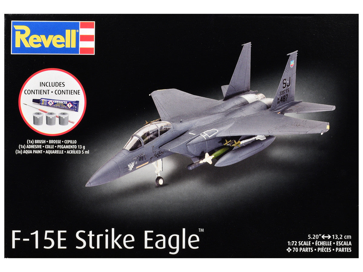 Level 4 Model Kit F-15E Strike Eagle Aircraft All-Included Kit 1/72 Scale Model by Revell-0