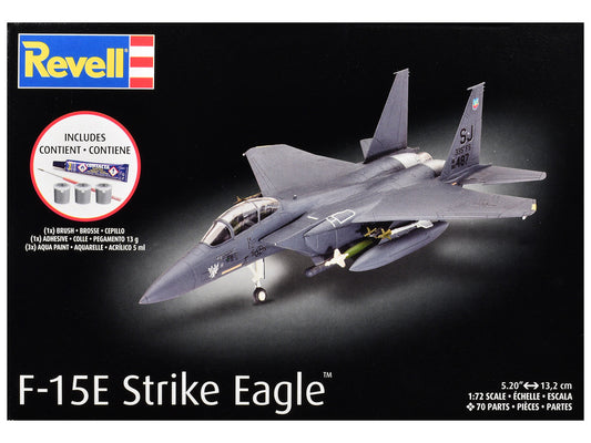 Level 4 Model Kit F-15E Strike Eagle Aircraft All-Included Kit 1/72 Scale Model by Revell-0