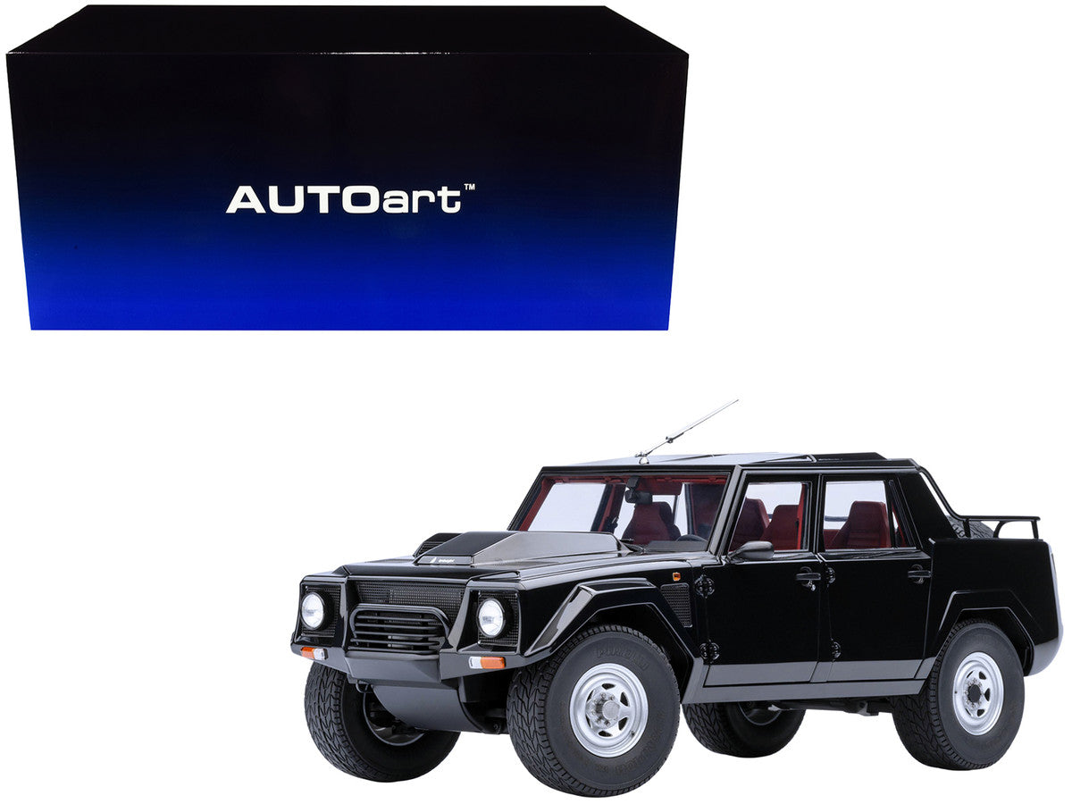 Lamborghini LM002 Nero Tenebre Black with Red Interior 1/18 Model Car by Autoart-4