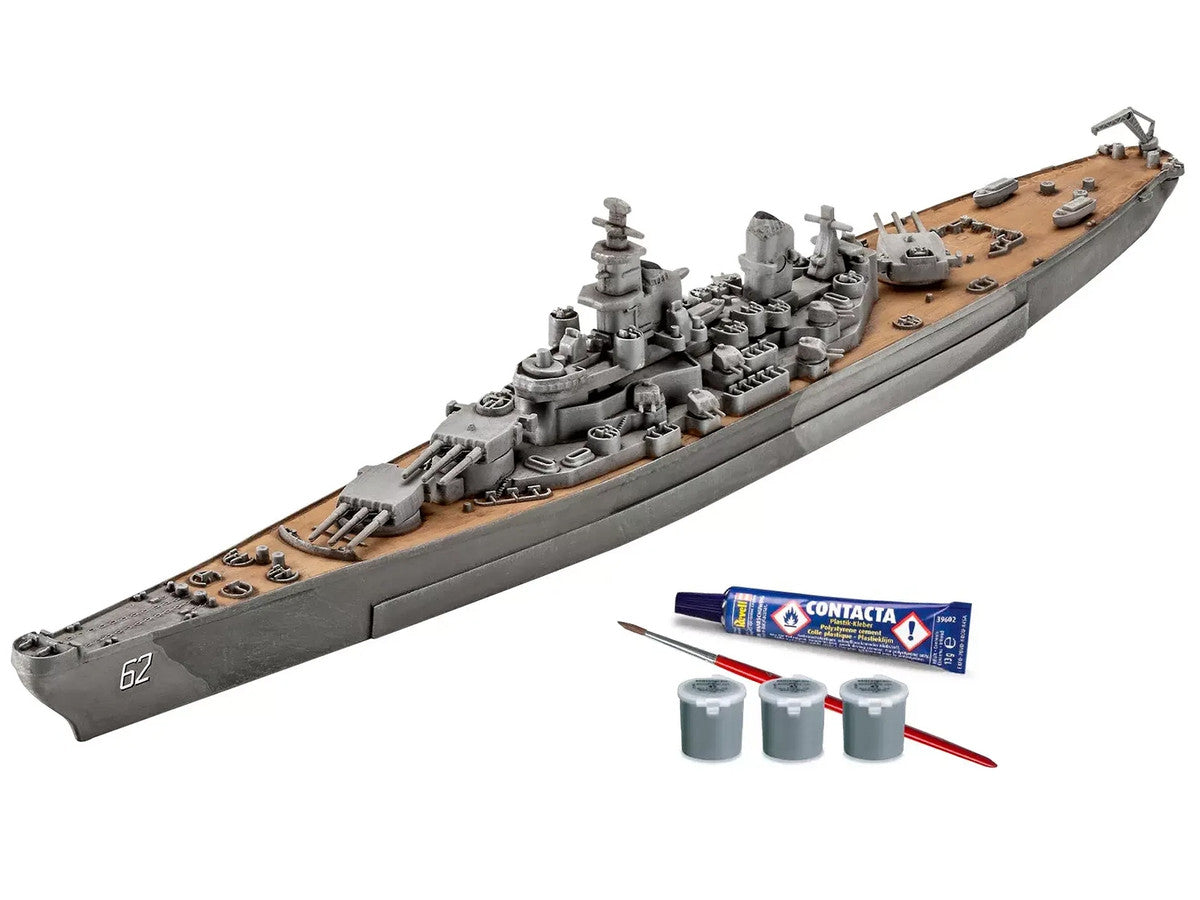 Level 4 Model Kit Battleship U.S.S. New Jersey All-Included Kit 1/1200 Scale Model by Revell-1