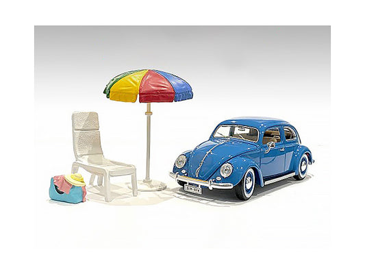 "Beach Girls" Accessories (Beach Chair and Beach Umbrella and Duffle Bag) for 1/18 Scale Models by American Diorama-0
