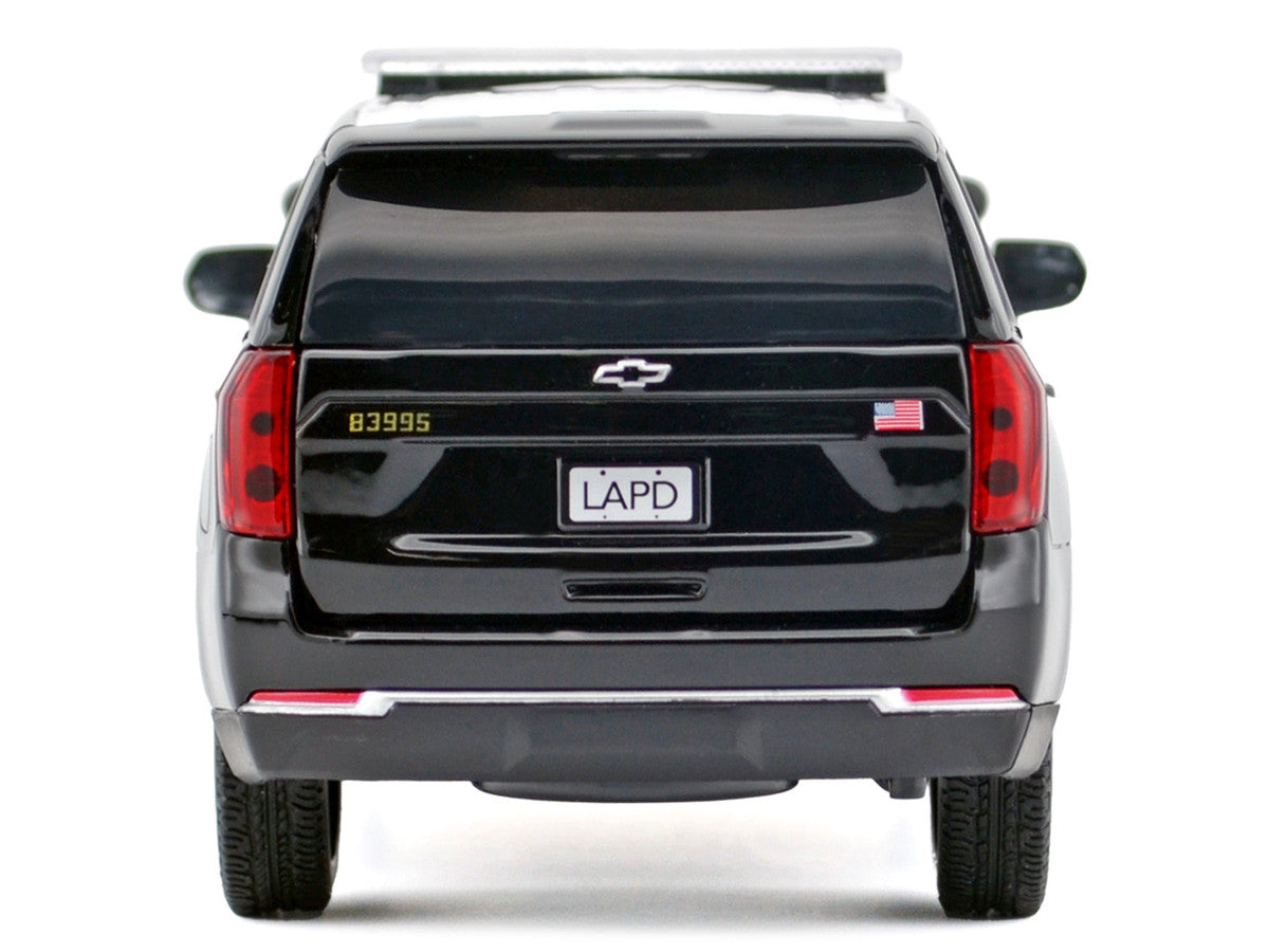 2025 Chevrolet Tahoe Police Pursuit Vehicle "Los Angeles Police Department (LAPD)" Black and White "Law Enforcement and Public Service" Series 1/24 Diecast Model Car by Motormax-3