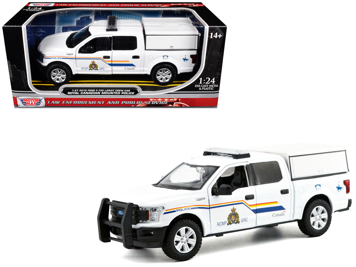 2019 Ford F-150 Lariat Crew Cab Pickup Truck with Camper Box "Royal Canadian Mounted Police" White "Law Enforcement and Public Service" Series 1/27 Diecast Model Car by Motormax-4