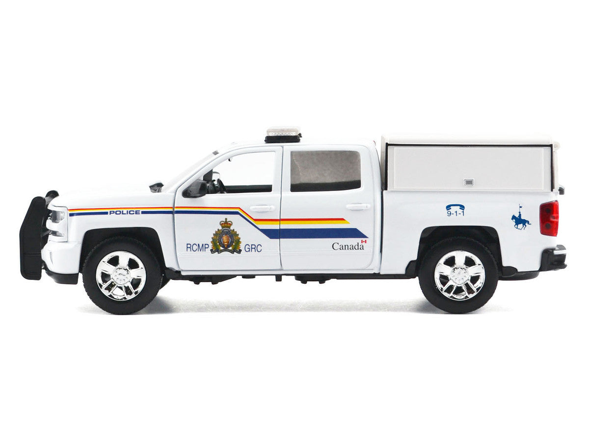2017 Chevrolet Silverado 1500 LT Z71 Crew Cab Pickup Truck with Camper Box "Royal Canadian Mounted Police" White "Law Enforcement and Public Service" Series 1/27 Diecast Model Car by Motormax-0