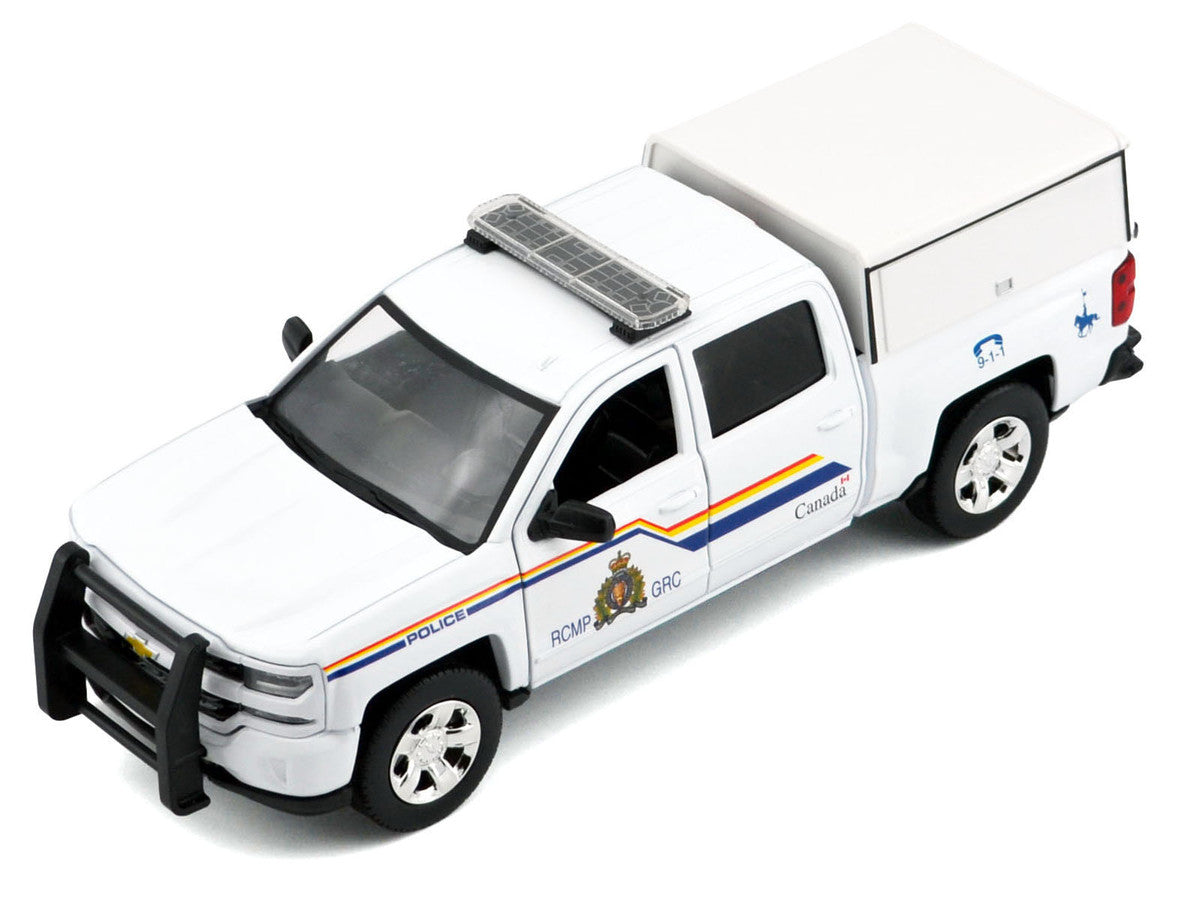 2017 Chevrolet Silverado 1500 LT Z71 Crew Cab Pickup Truck with Camper Box "Royal Canadian Mounted Police" White "Law Enforcement and Public Service" Series 1/27 Diecast Model Car by Motormax-1