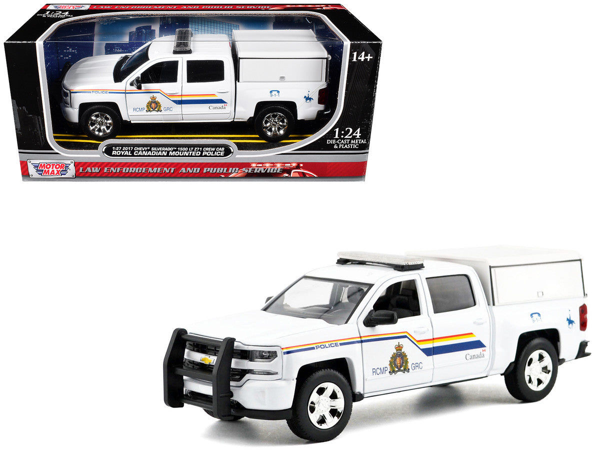 2017 Chevrolet Silverado 1500 LT Z71 Crew Cab Pickup Truck with Camper Box "Royal Canadian Mounted Police" White "Law Enforcement and Public Service" Series 1/27 Diecast Model Car by Motormax-4