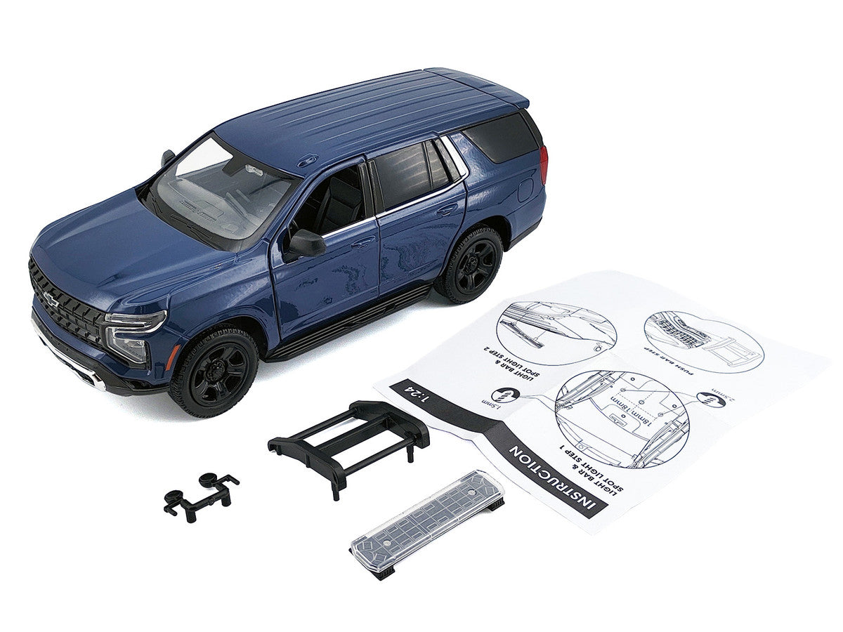 2025 Chevrolet Tahoe PPV Dark Blue "Custom Builder's Kit - Law Enforcement and Public Service" Series 1/24 Diecast Model Car by Motormax-2