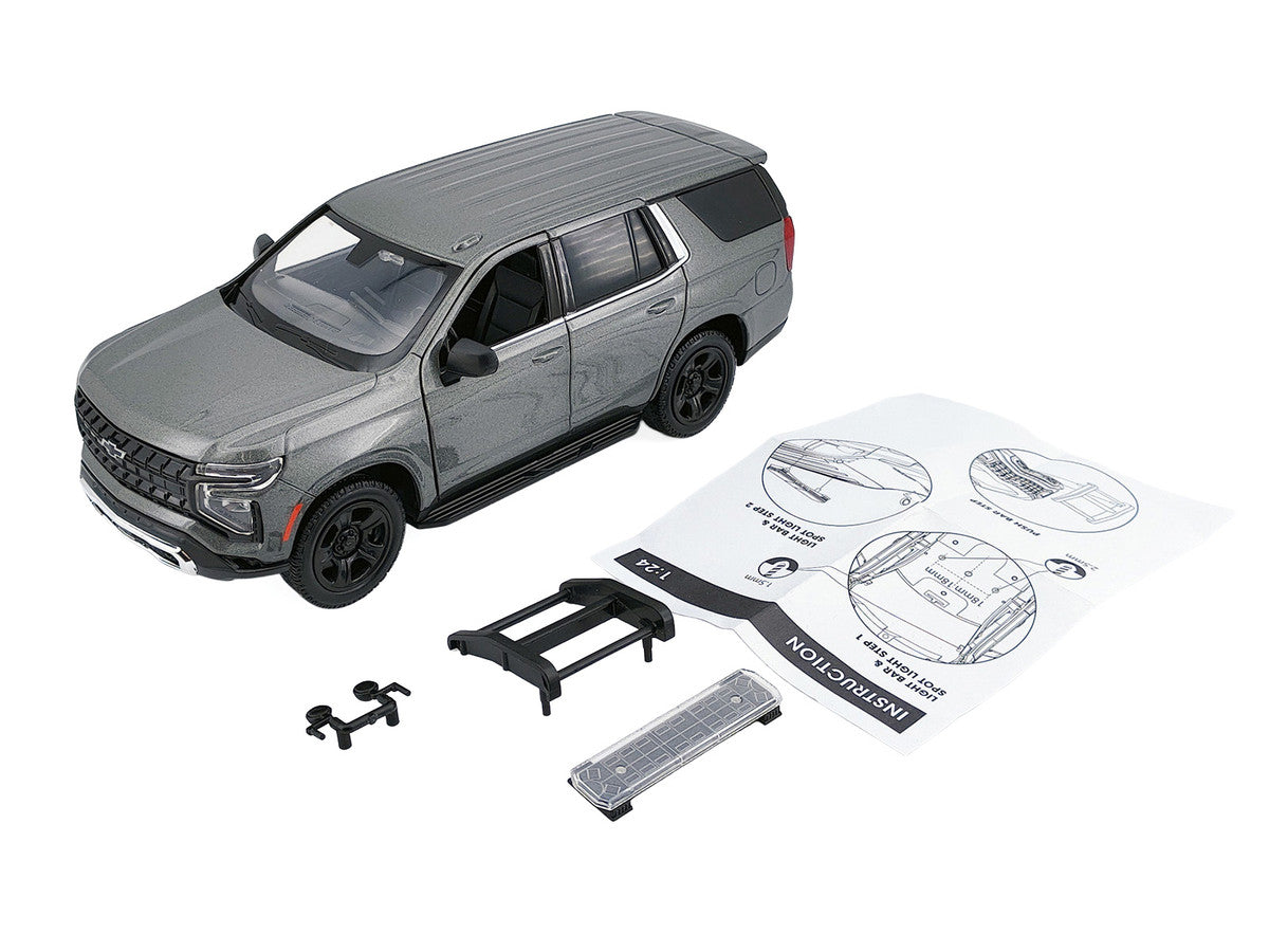 2025 Chevrolet Tahoe PPV Dark Gray Metallic "Custom Builder's Kit - Law Enforcement and Public Service" 1/24 Diecast Model Car by Motormax-3