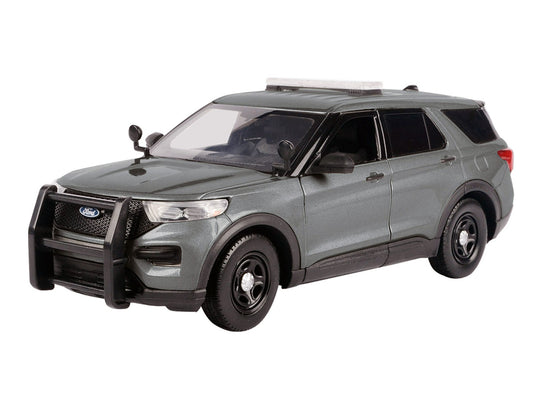 2022 Ford Police Interceptor Utility Unmarked Gray Metallic "Builder's Kit" "Law Enforcement and Public Service" Series 1/24 Diecast Model Car by Motormax-0