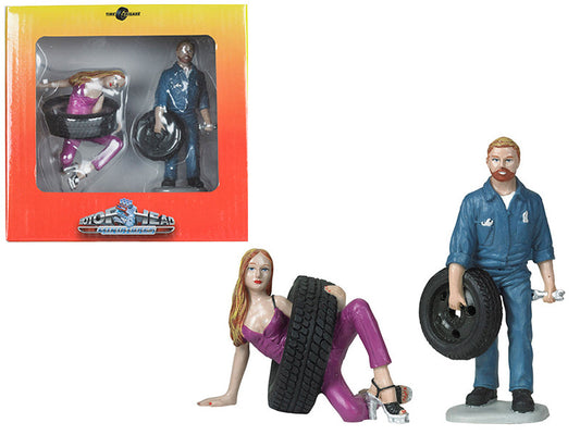 Val and Gary Tire Brigade 2 piece Figurine Set 1/18 by Motorhead Miniatures-0