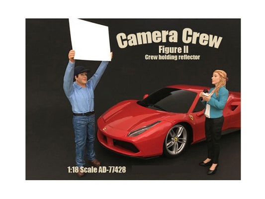 Camera Crew Figure II "Crew Holding Reflector" For 1:18 Scale Models by American Diorama-0