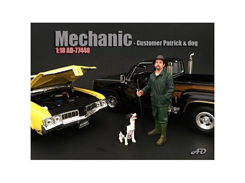 Customer Patrick and a Dog Figurine / Figure For 1:18 Models by American Diorama-0