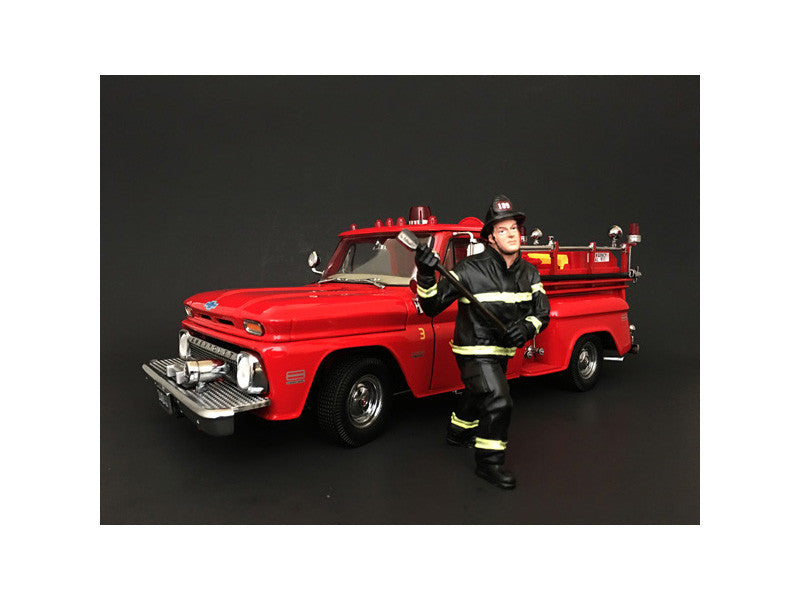 Firefighter with Axe Figurine / Figure For 1:18 Models by American Diorama-0