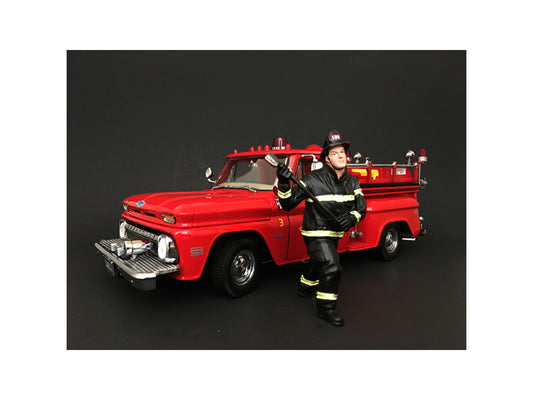 Firefighter with Axe Figurine / Figure For 1:18 Models by American Diorama-0