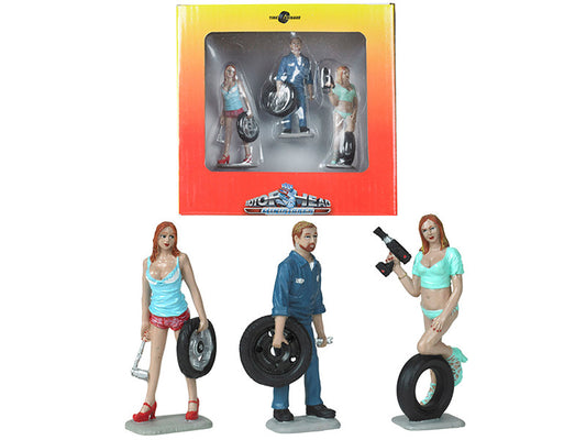 Michelle, Meg and Gary Tire Brigade 3 piece Figurine Set 1/24 by Motorhead Miniatures-0