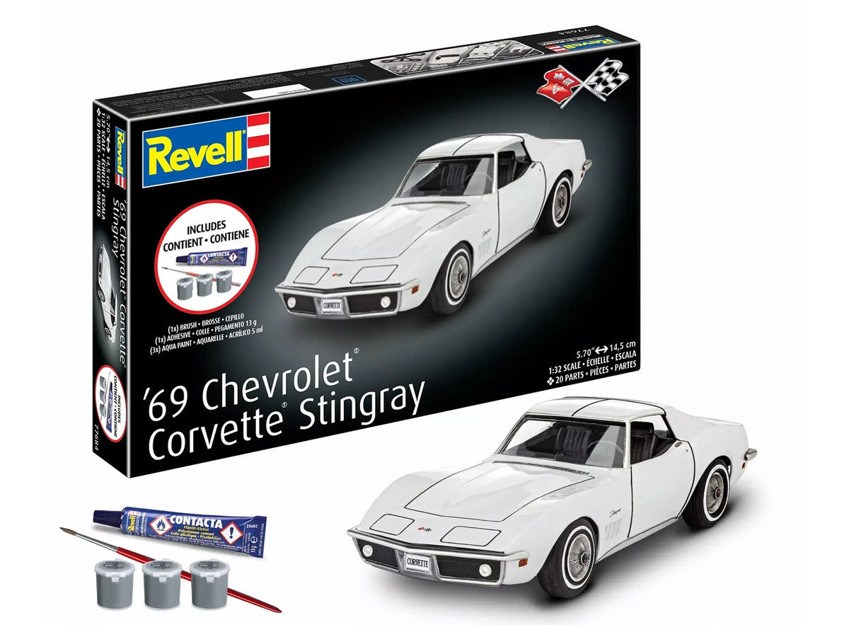 Level 3 Model Kit 1969 Chevrolet Corvette Stingray All-Included Kit 1/32 Scale Model by Revell-3