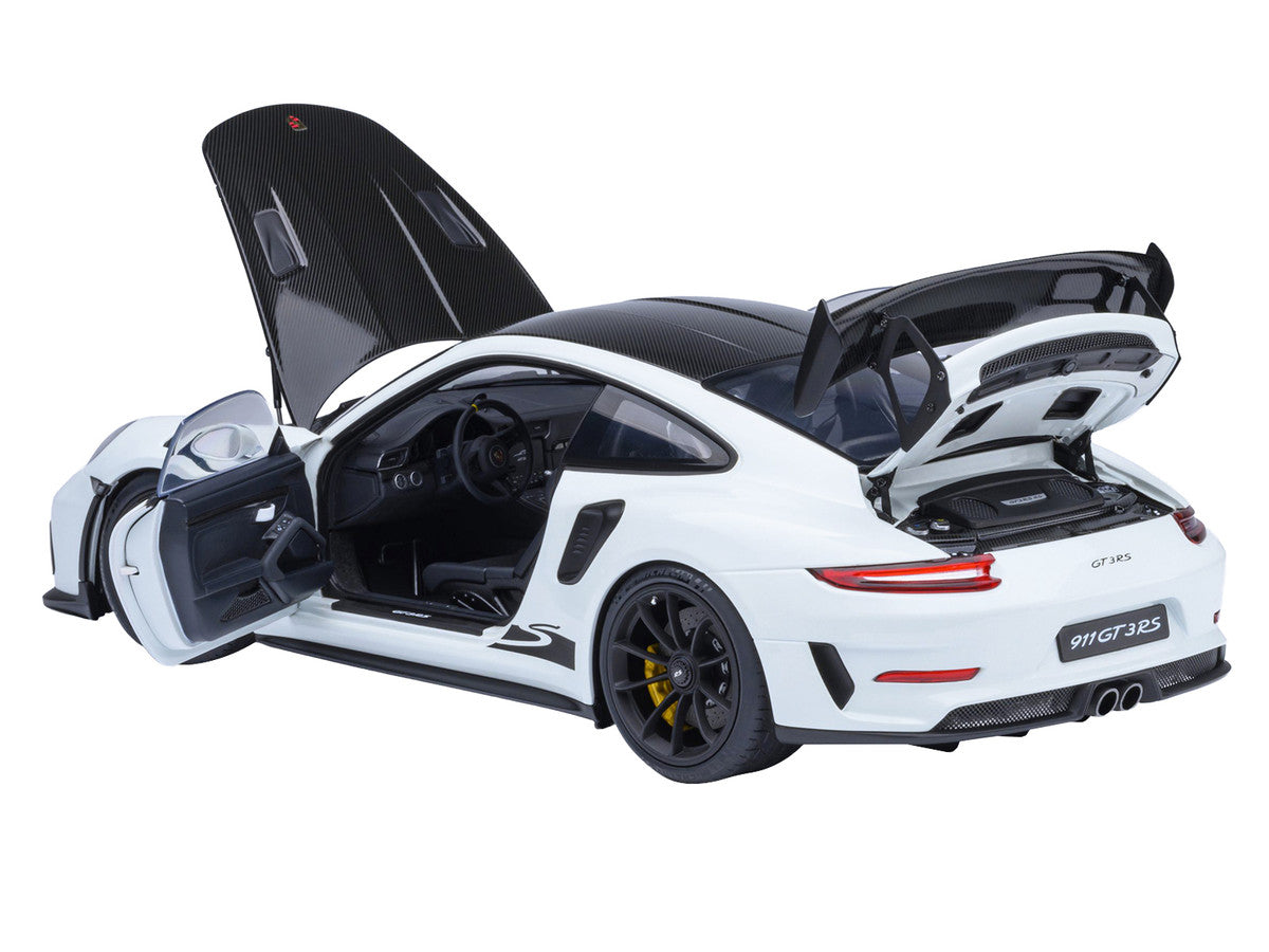 Porsche 911 (991.2) GT3 RS Weissach Package White with Carbon Hood and Top 1/18 Model Car by Autoart-0