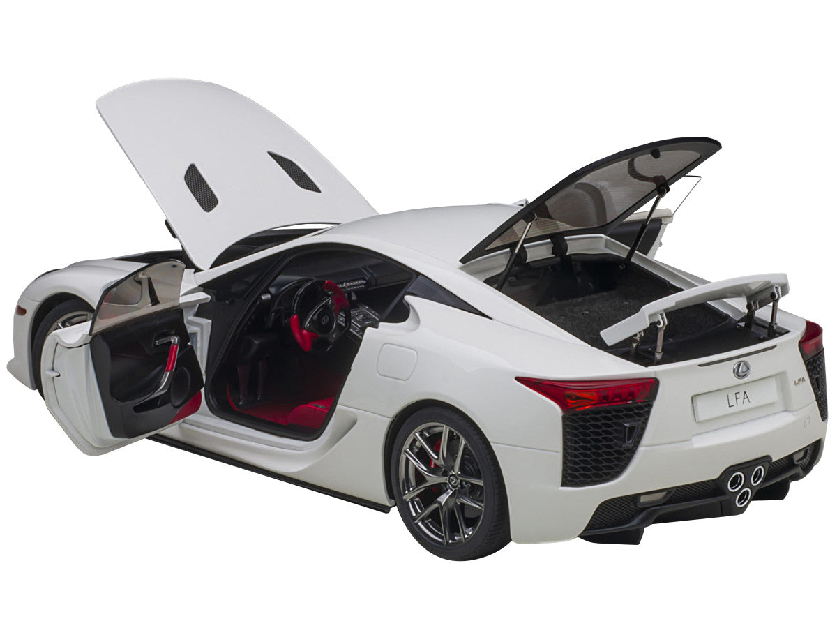 Lexus LFA Whitest White with Red and Black Interior 1/18 Model Car by Autoart-1