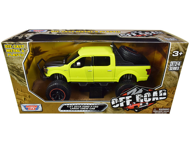 2019 Ford F-150 Lariat Crew Cab Pickup Truck Off Road Bright Green 1/27 Diecast Model Car by Motormax-0