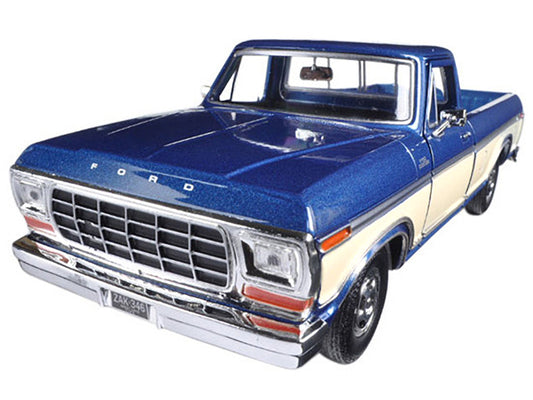 1979 Ford F-150 Pickup Truck 2 Tone Blue/Cream 1/24 Diecast Model Car by Motormax-0